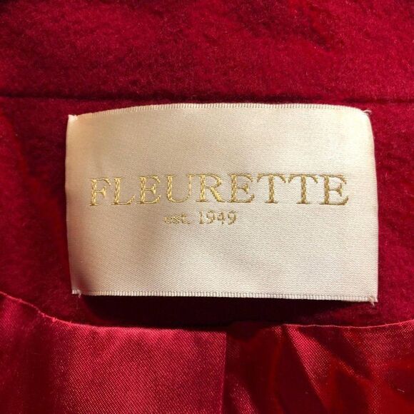 Womens FLEURETTE Red Loro Piana Wool Mink Trimmed - Picture 9 of 13